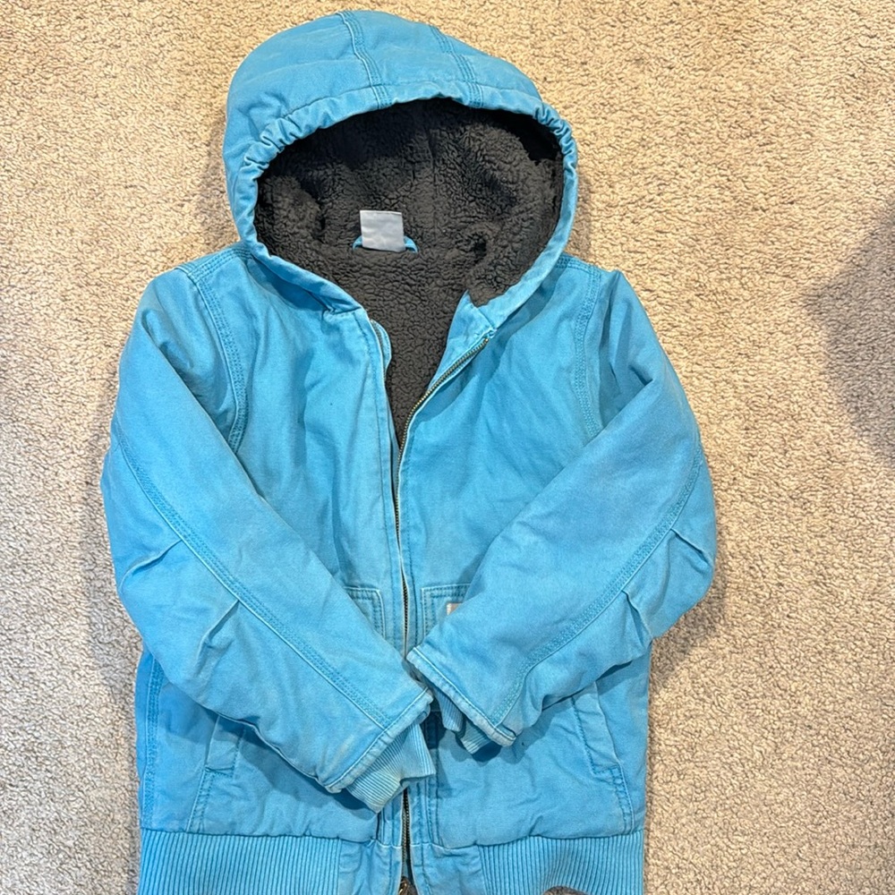 Girls Carhartt jacket. Size small, light blue